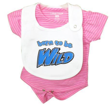 Born to be Wild Pink Bodysuit & Bib
