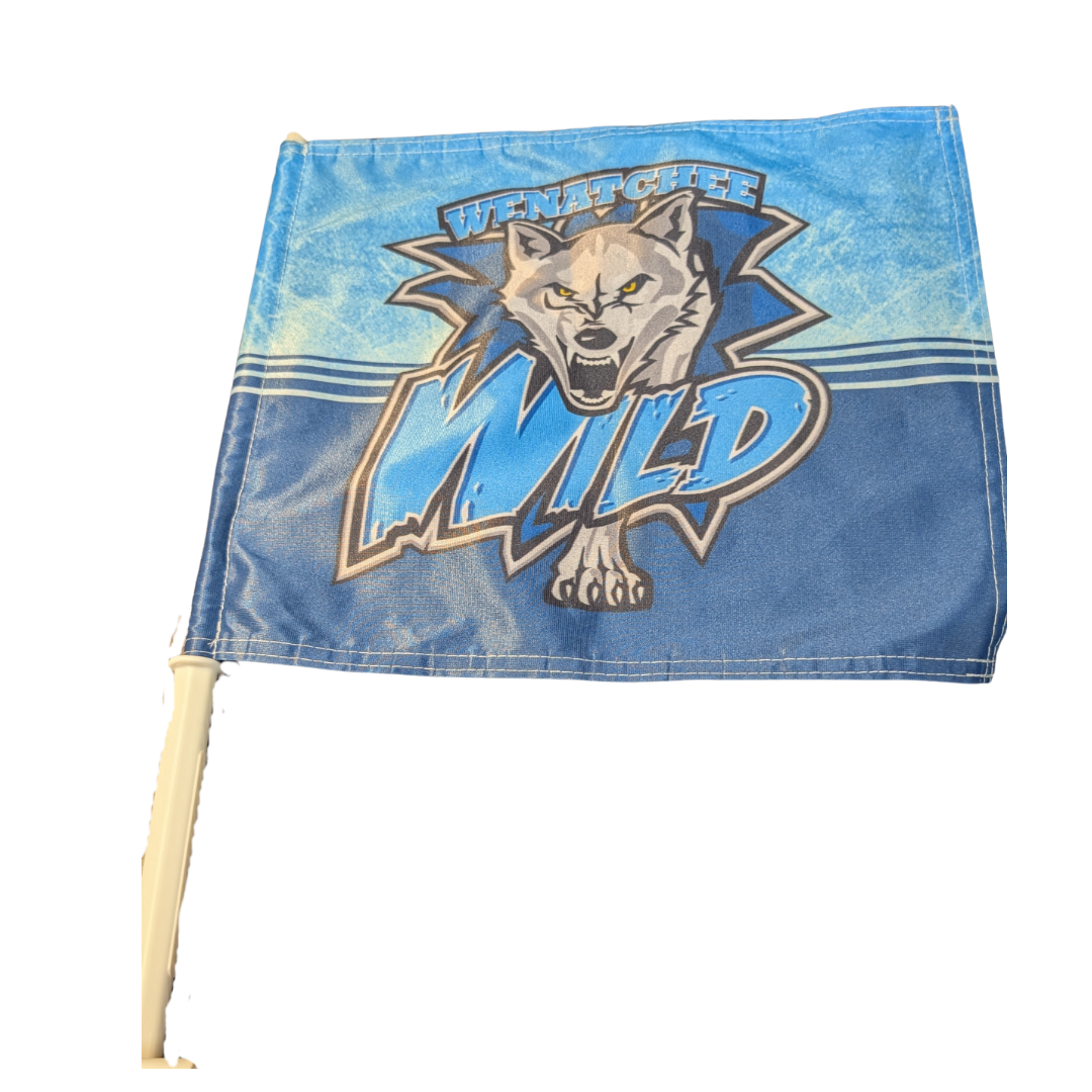 Vintage Wenatchee Wild Car Flag